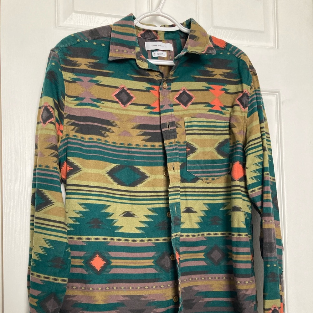 Urban outfitters aztec pattern button up